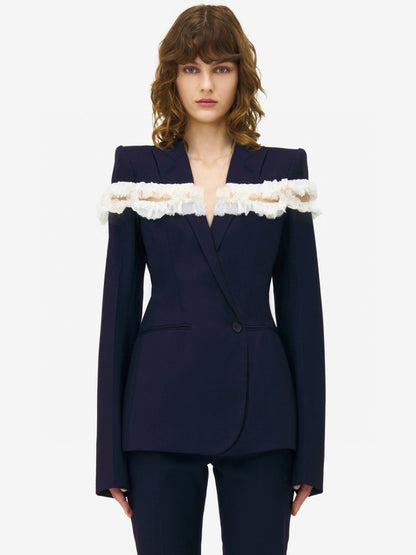 Queen 25fw ruffle blazer