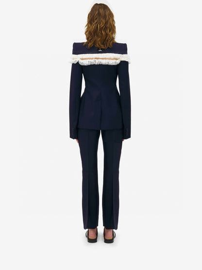 Queen 25fw ruffle blazer