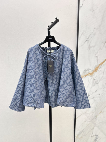 Fend 25fw printed cape jacket