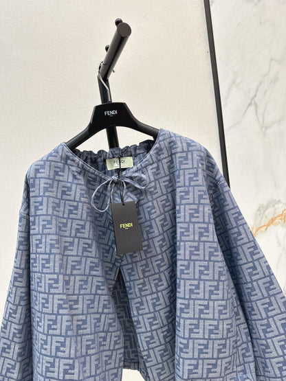 Fend 25fw printed cape jacket