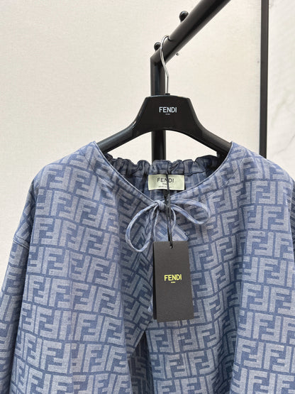 Fend 25fw printed cape jacket
