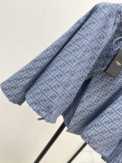 Fend 25fw printed cape jacket