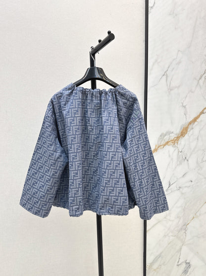 Fend 25fw printed cape jacket
