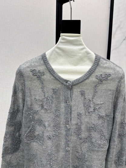 Es 25fw embroidered cardigan