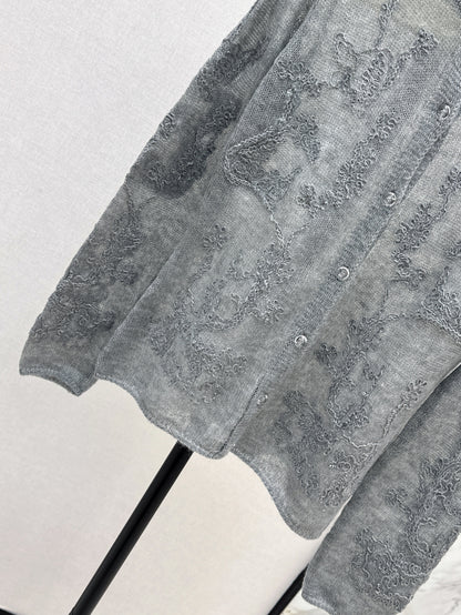 Es 25fw embroidered cardigan