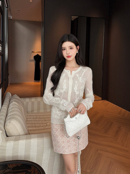 Es 25fw embroidered cardigan