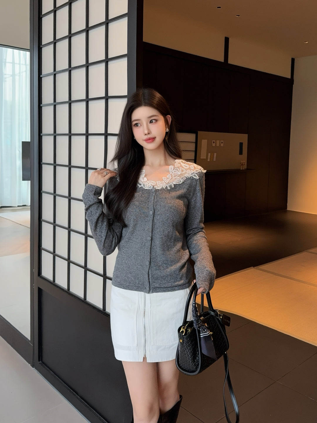 Es 25fw lace cardigan