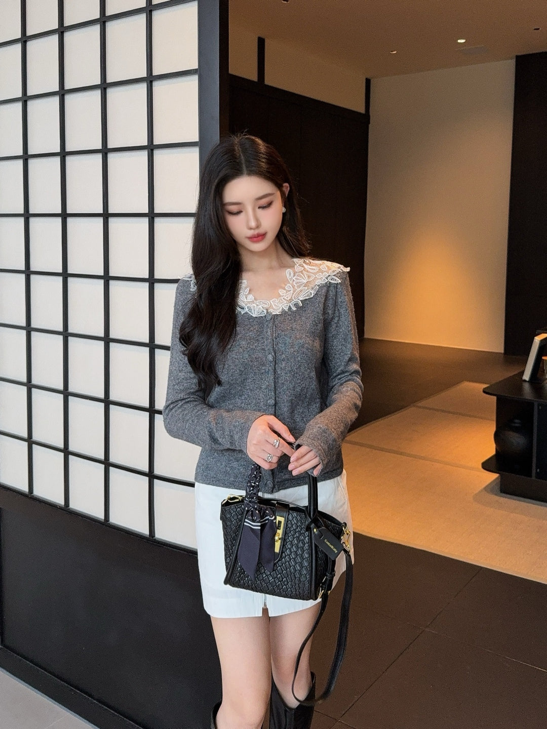 Es 25fw lace cardigan