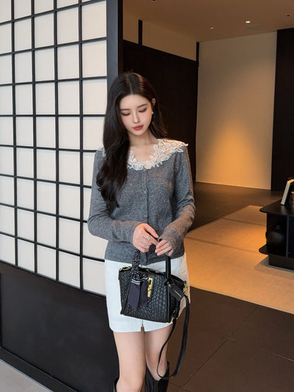 Es 25fw lace cardigan