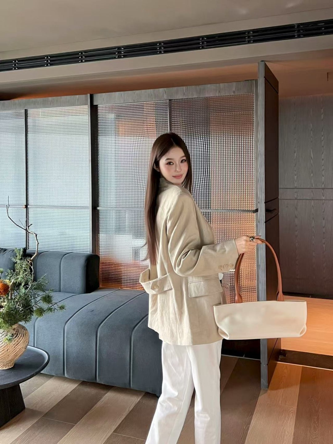 Brune 25fw linen blazer