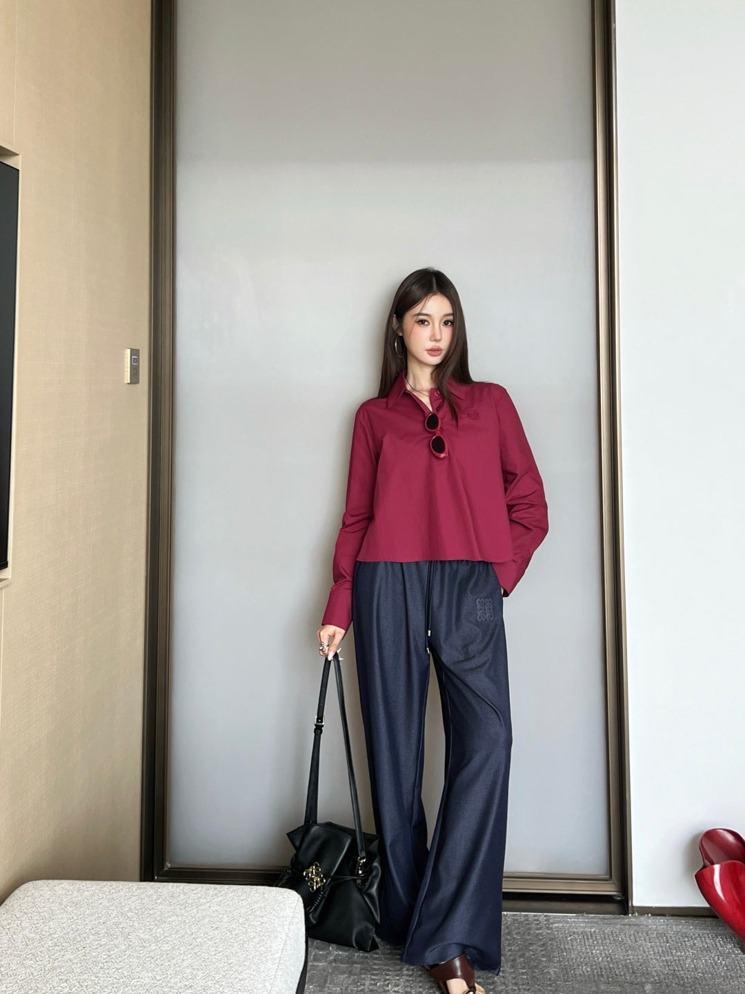 Loe 25fw embroidered shirt