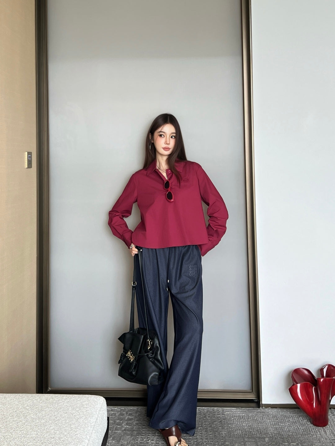 Loe 25fw embroidered shirt