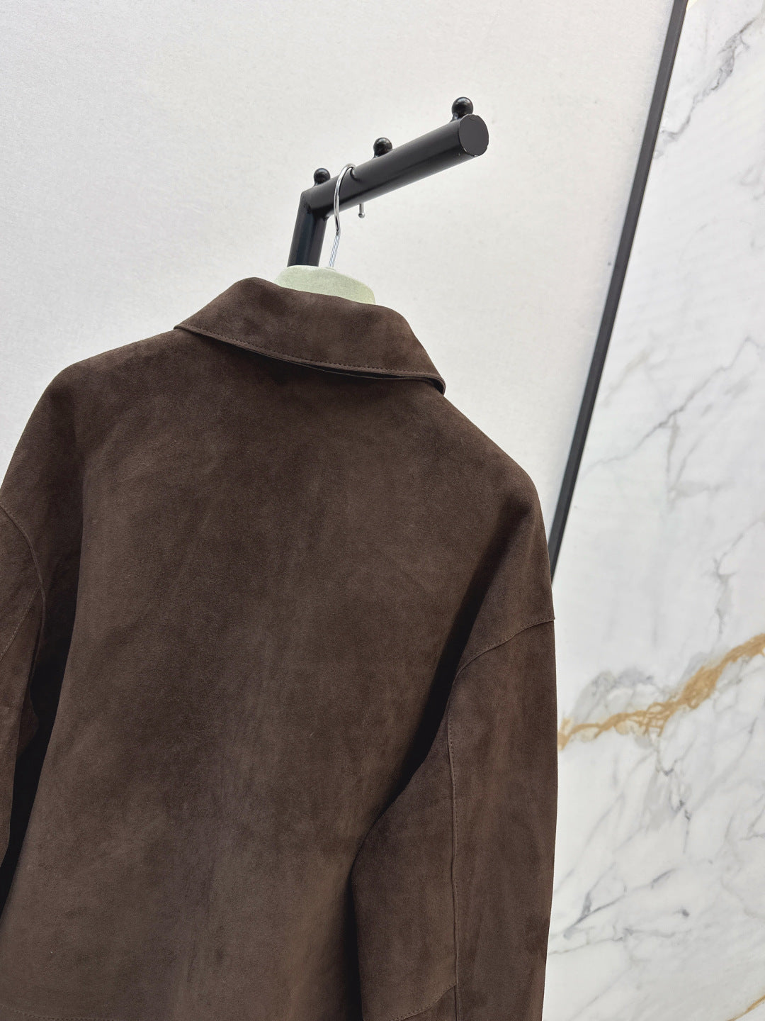 Herm 25fw embroidered suede jacket