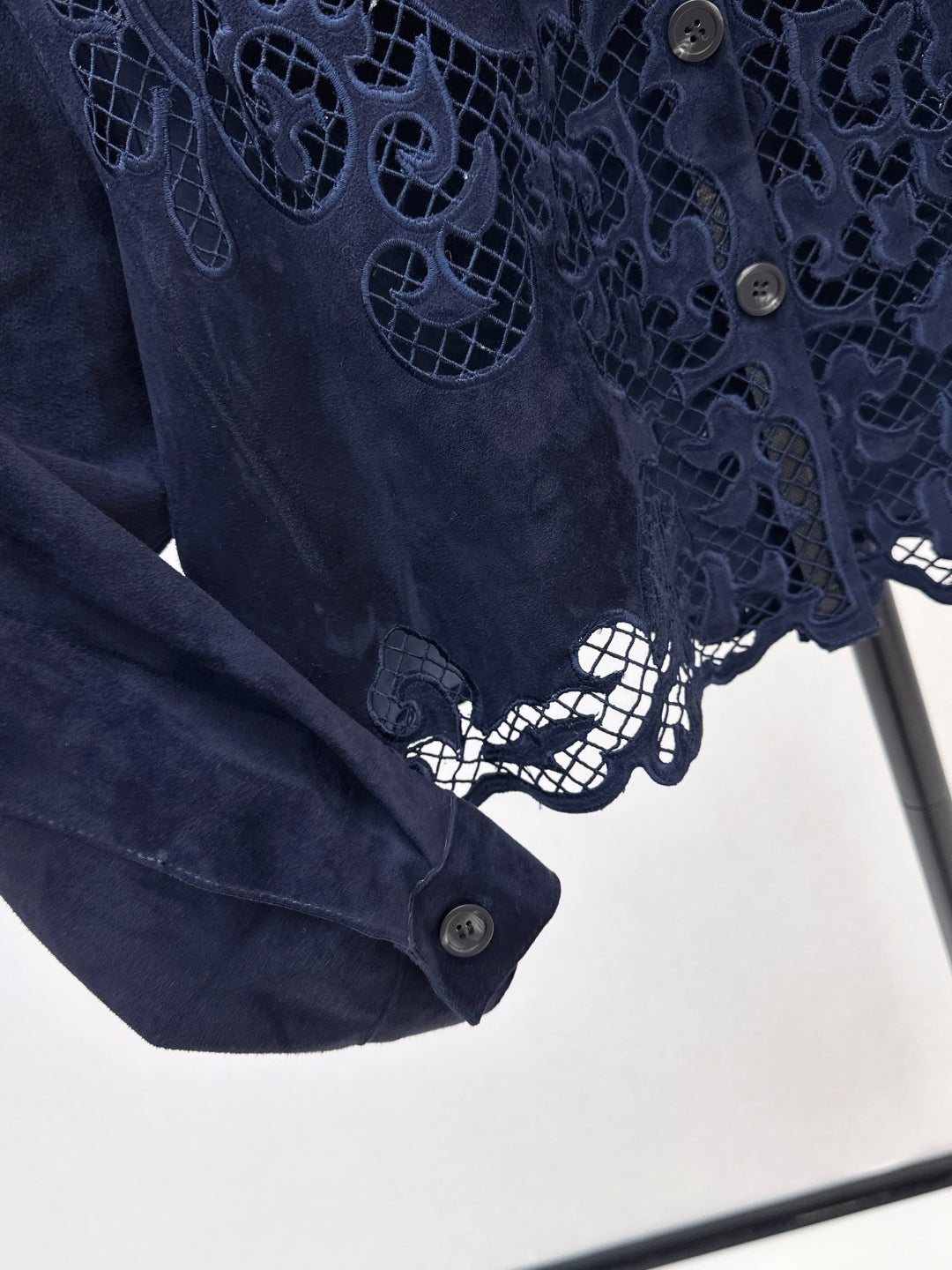 Herm 25fw embroidered suede jacket