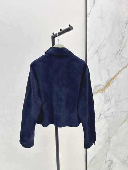 Herm 25fw embroidered suede jacket