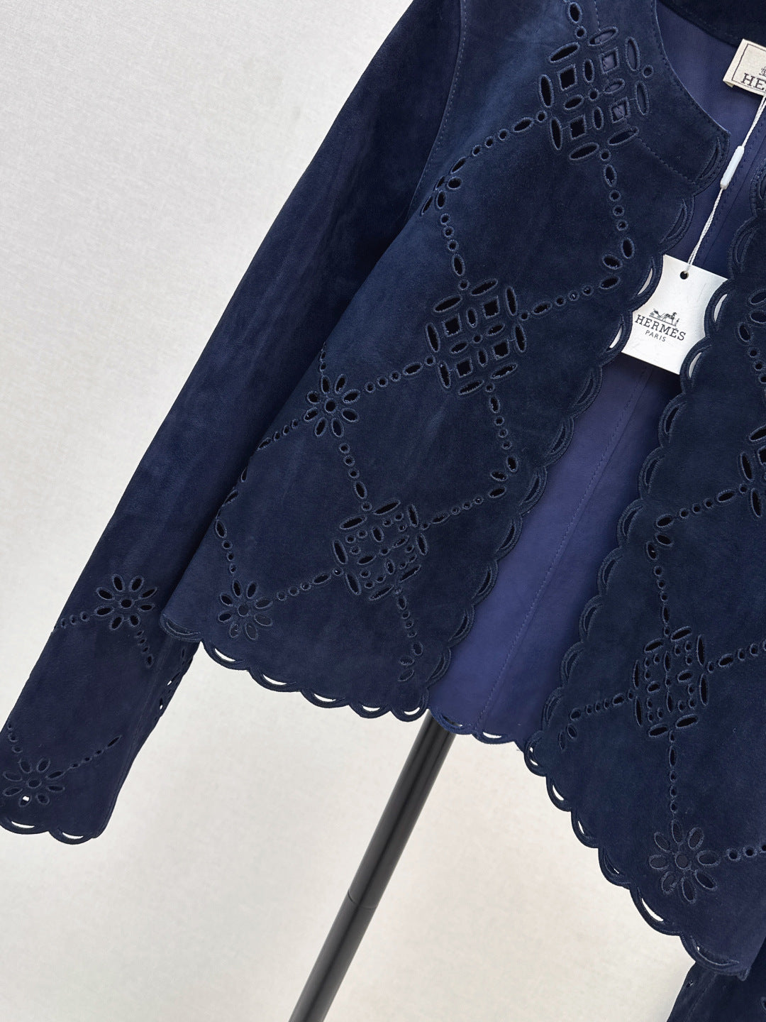 Herm 25fw embroidered suede jacket