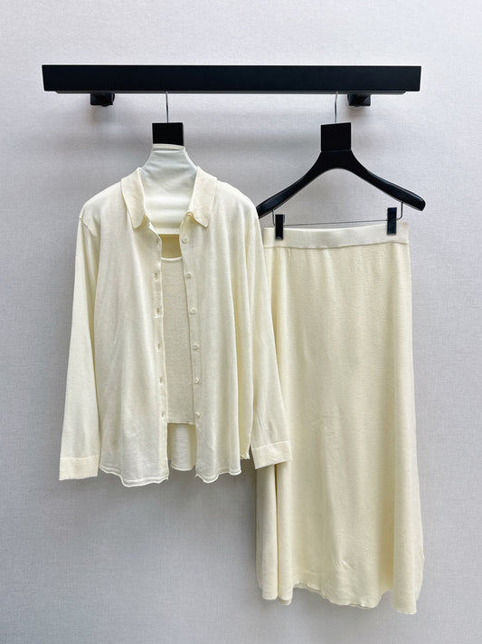 Max 25fw knit vest cardigan skirt set