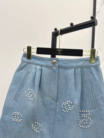 Chan 25fw leather skirt