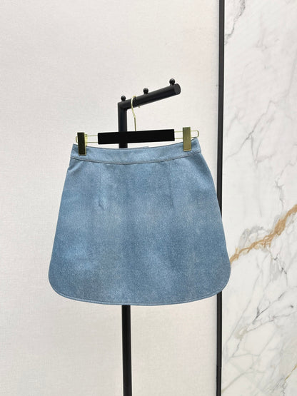 Chan 25fw leather skirt