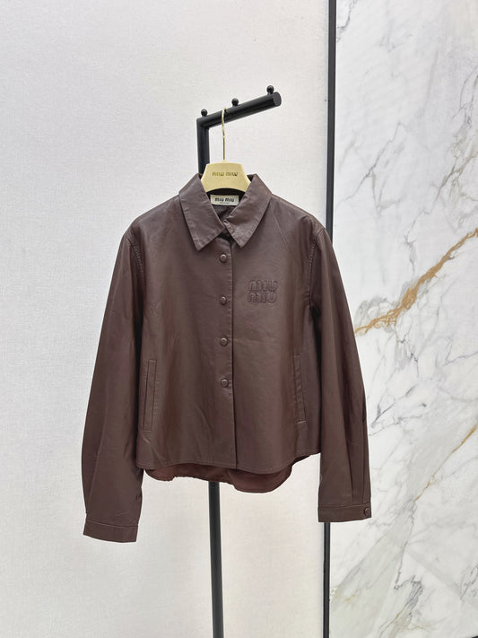 Miu 25fw leather jacket