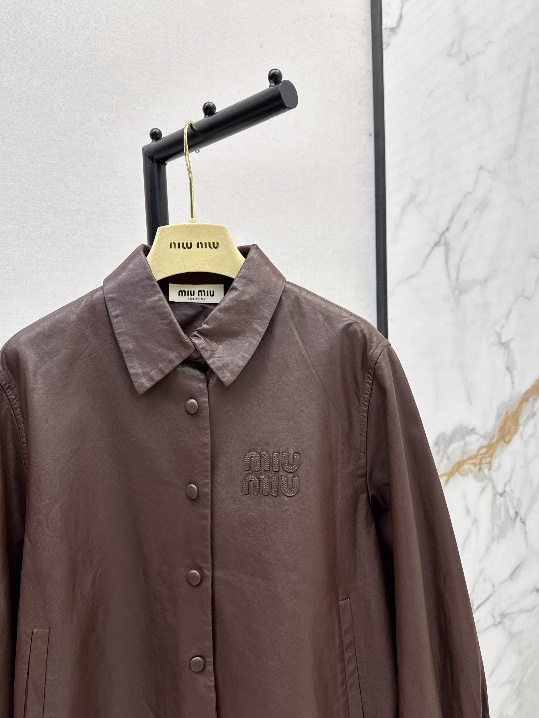 Miu 25fw leather jacket