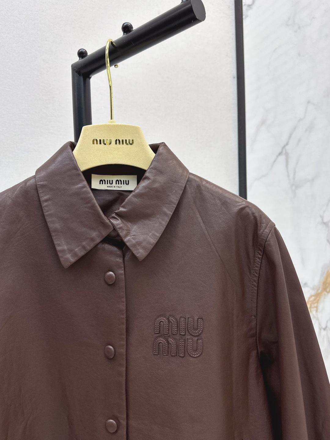 Miu 25fw leather jacket