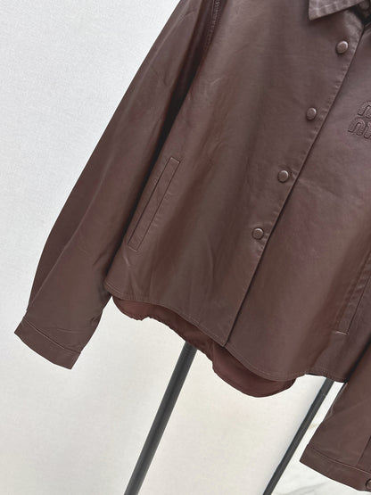 Miu 25fw leather jacket