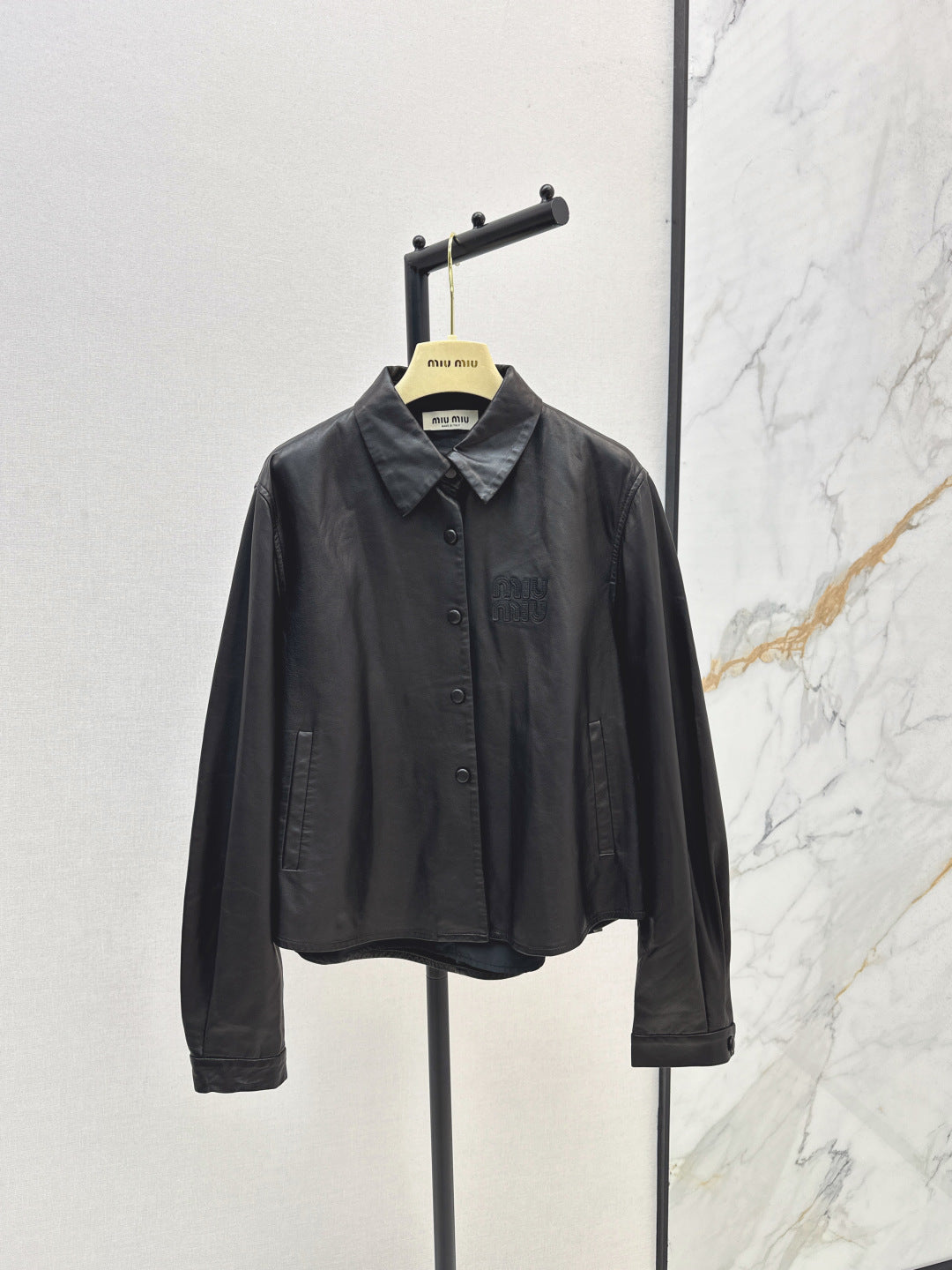 Miu 25fw leather jacket