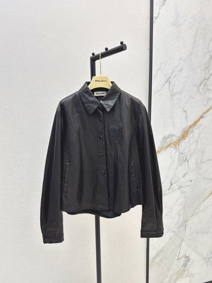 Miu 25fw leather jacket