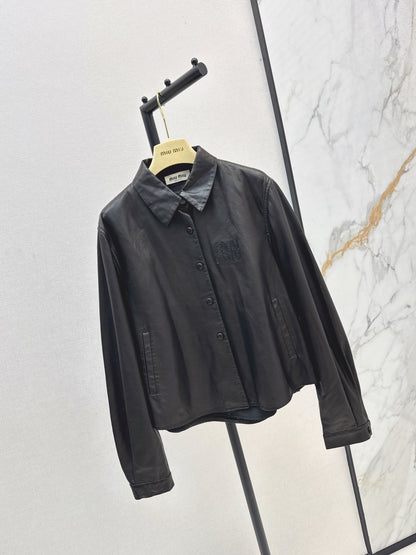 Miu 25fw leather jacket