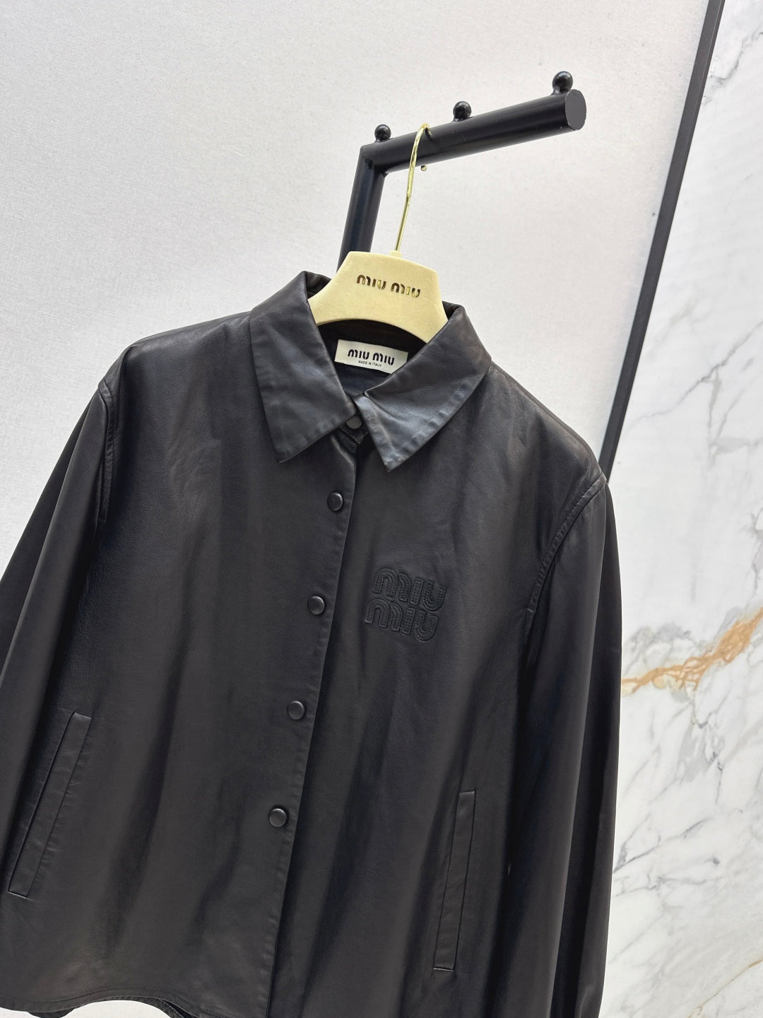 Miu 25fw leather jacket