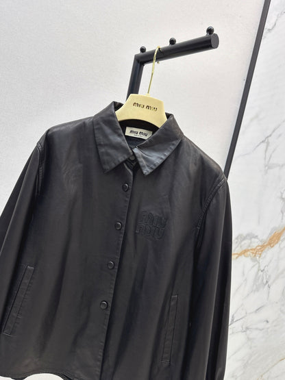 Miu 25fw leather jacket