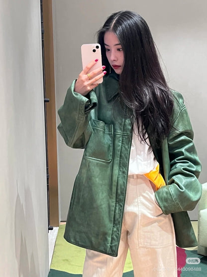 Loe 25fw leather jacket