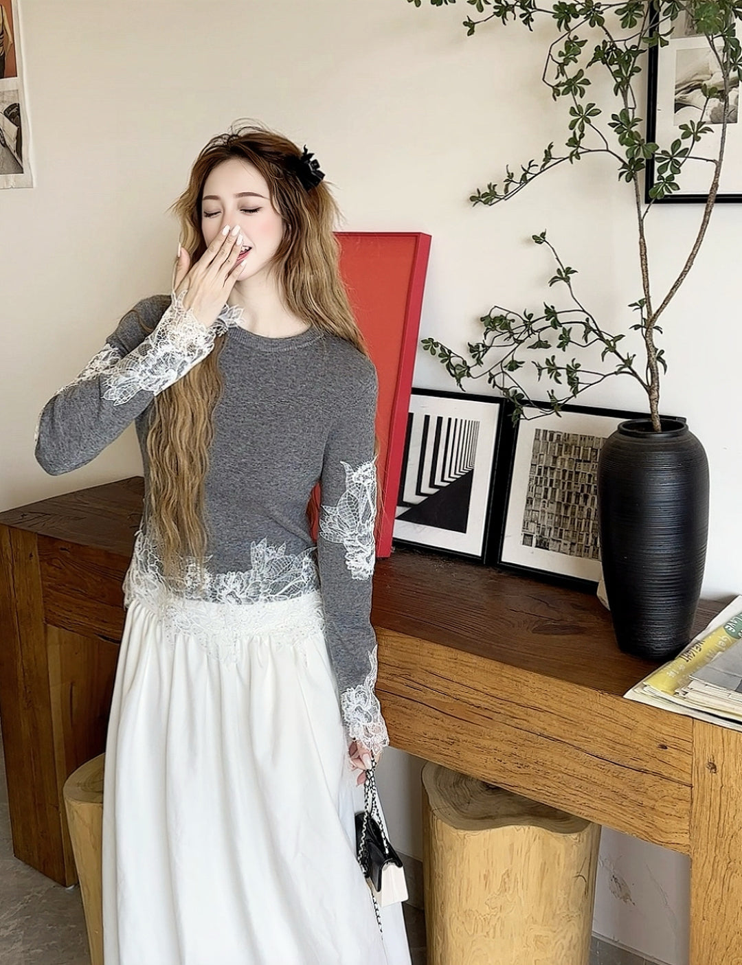 Es 25fw lace sweater