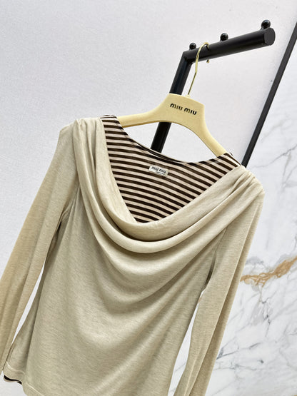 Miu 25fw off-shoulder shirt