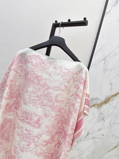 CD 25fw silk cape dress