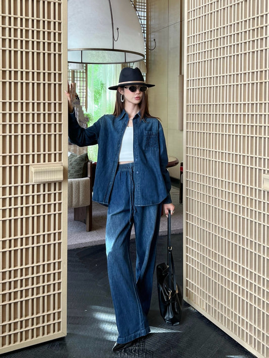 Loe 25fw denim suit