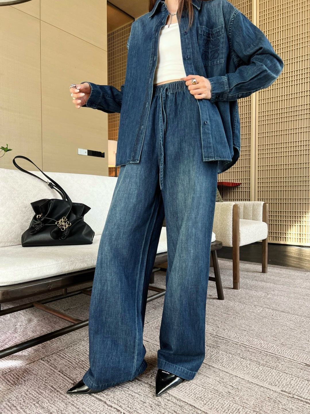 Loe 25fw denim suit