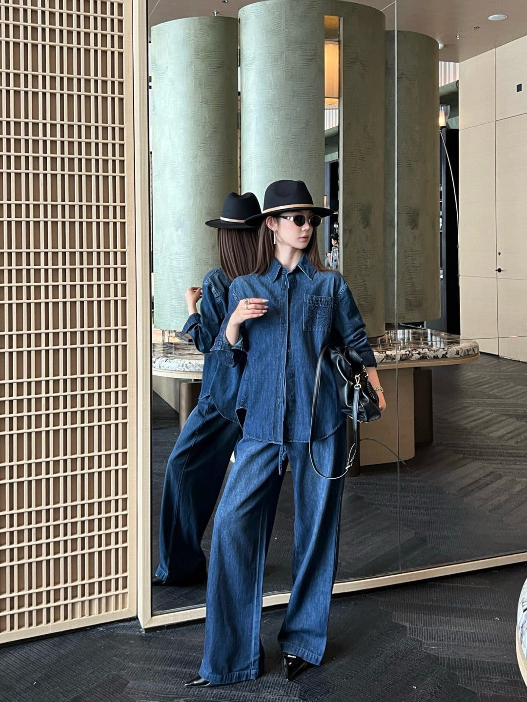 Loe 25fw denim suit