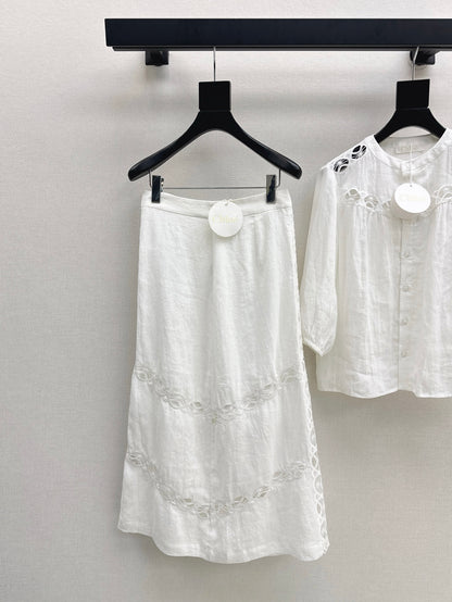 Chl 25fw linen skirt