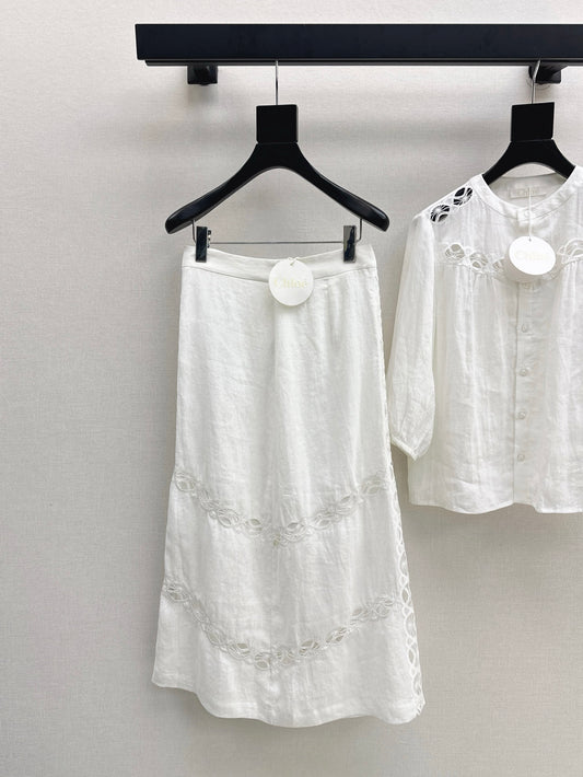 Chl 25fw linen skirt