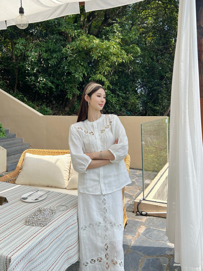 Chl 25fw linen skirt