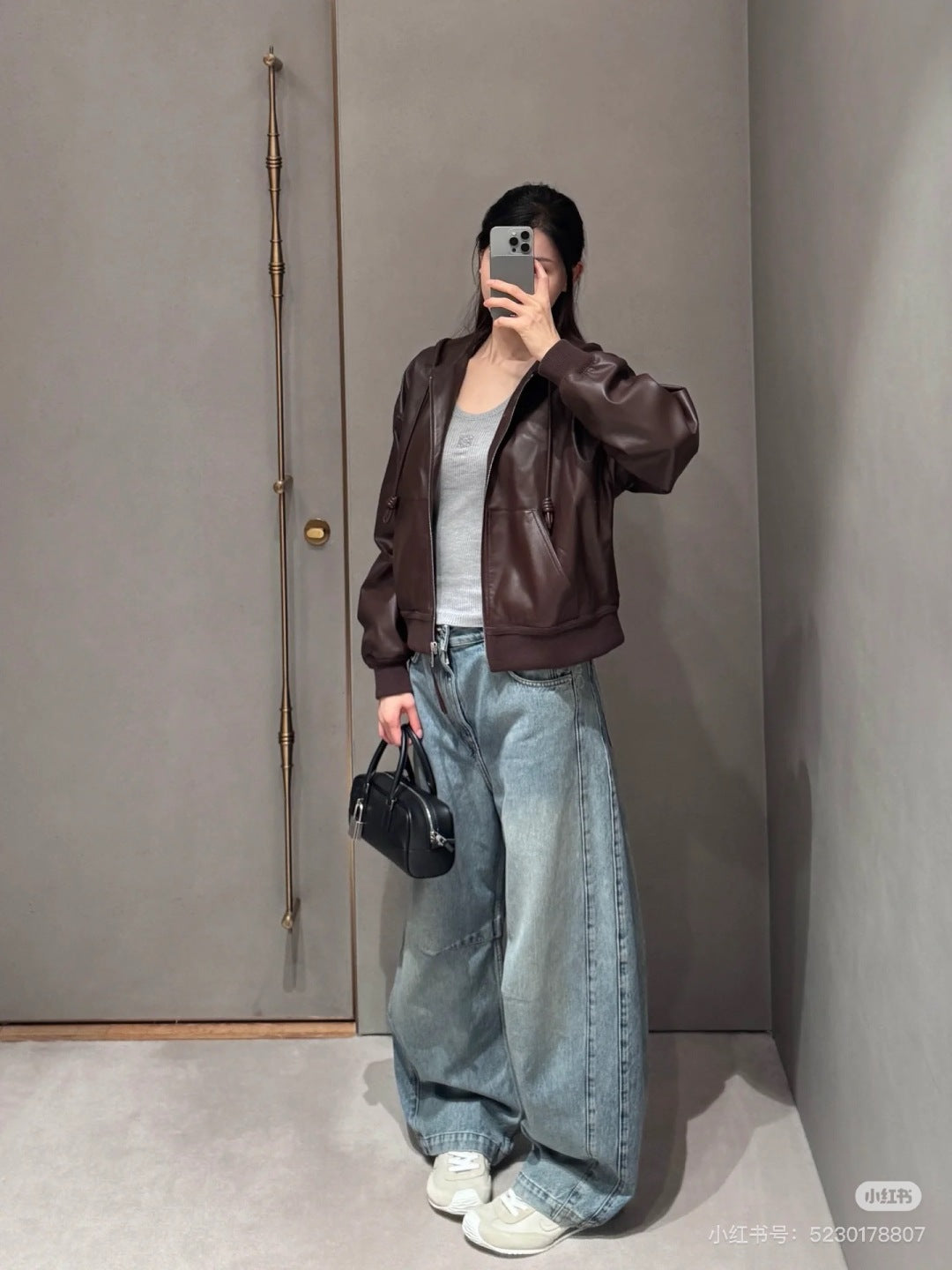 Loe 25fw leather jacket