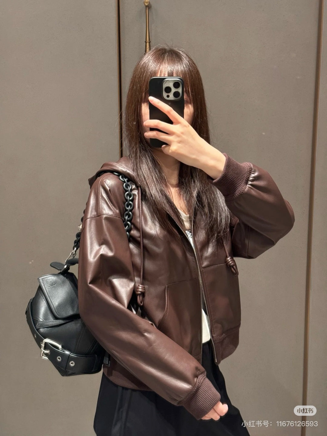 Loe 25fw leather jacket
