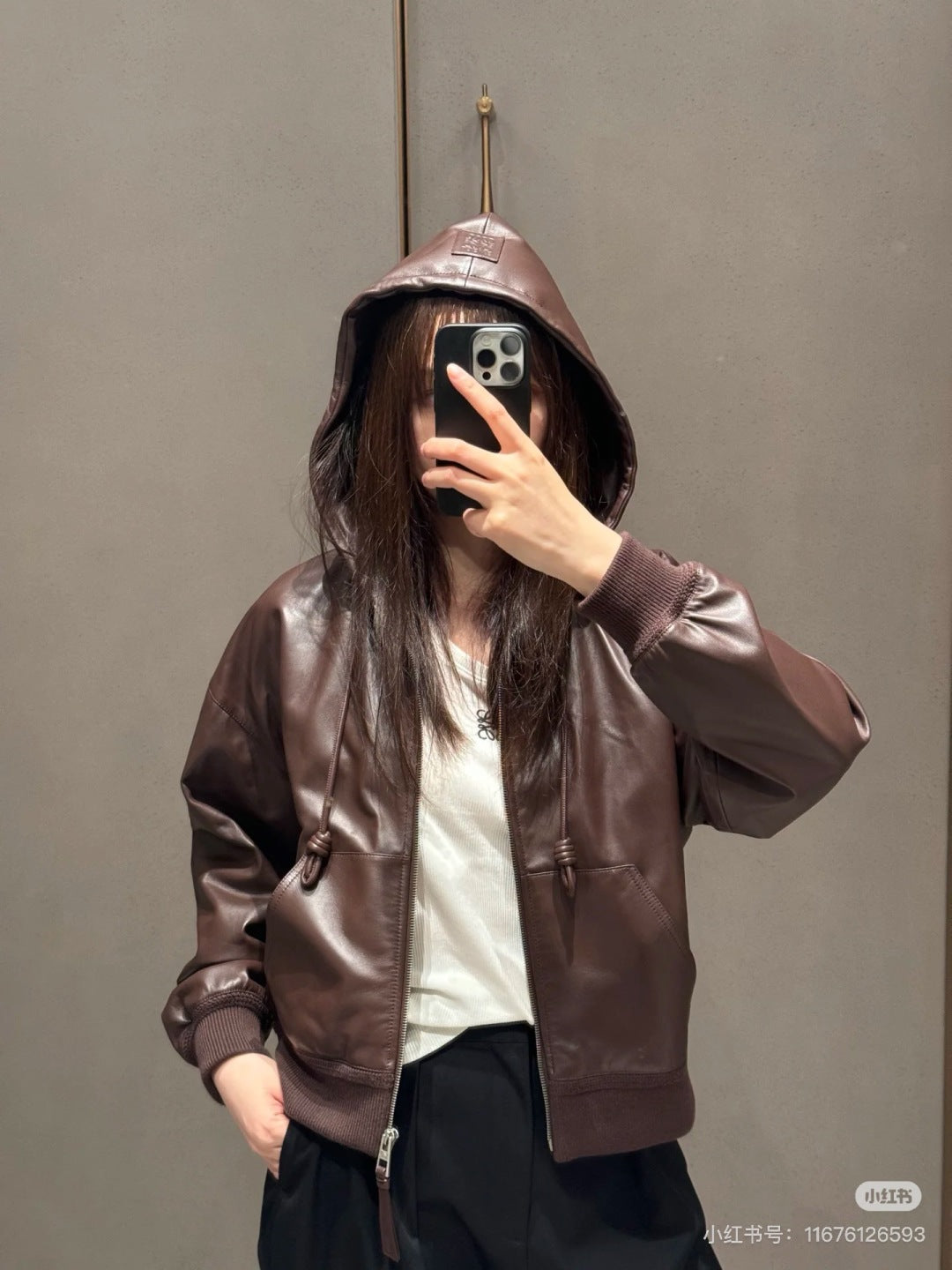 Loe 25fw leather jacket
