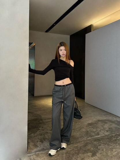 Miu 25fw drawstring pants