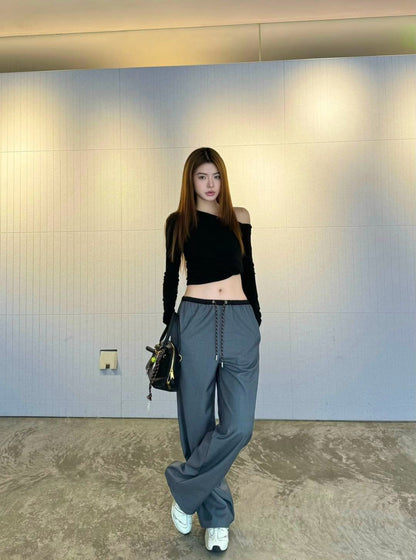 Miu 25fw drawstring pants