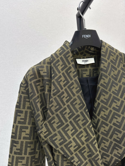 Fend 25fw jacquard coat