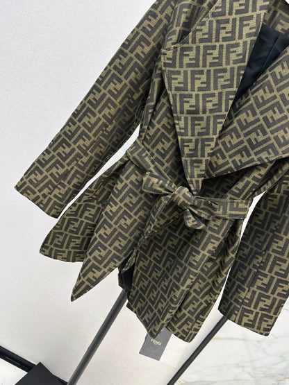 Fend 25fw jacquard coat