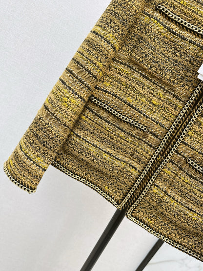 Chan 25fw chain-trimmed jacket